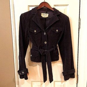 BCBG Max Azria Navy Blue Corduroy Cropped Blazer **Size S